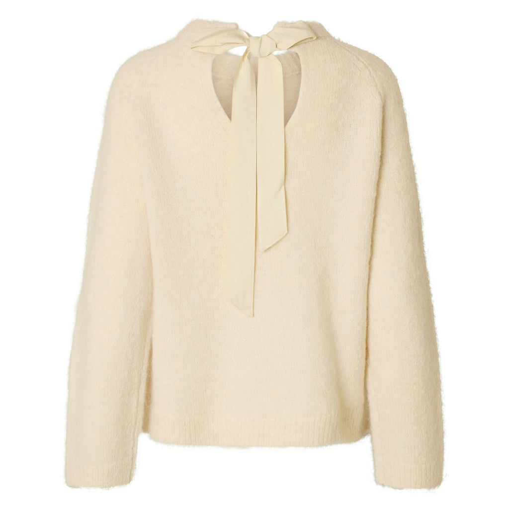 Selected Femme Birch Bella Bow Neck Knit - Jo And Co Selected Femme Birch Bella Bow Neck Knit - Selected Femme