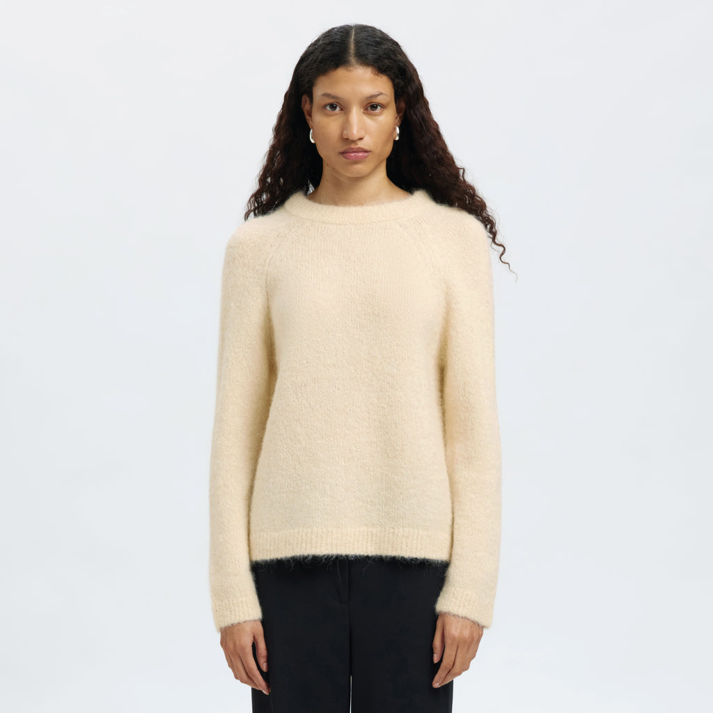 Selected Femme Birch Bella Bow Neck Knit - Jo And Co Selected Femme Birch Bella Bow Neck Knit - Selected Femme