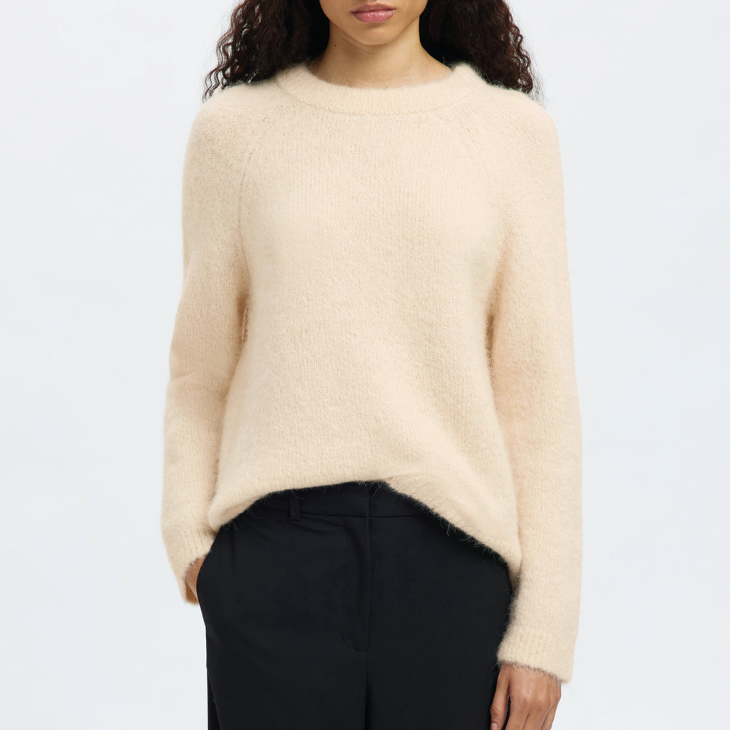 Selected Femme Birch Bella Bow Neck Knit - Jo And Co Selected Femme Birch Bella Bow Neck Knit - Selected Femme