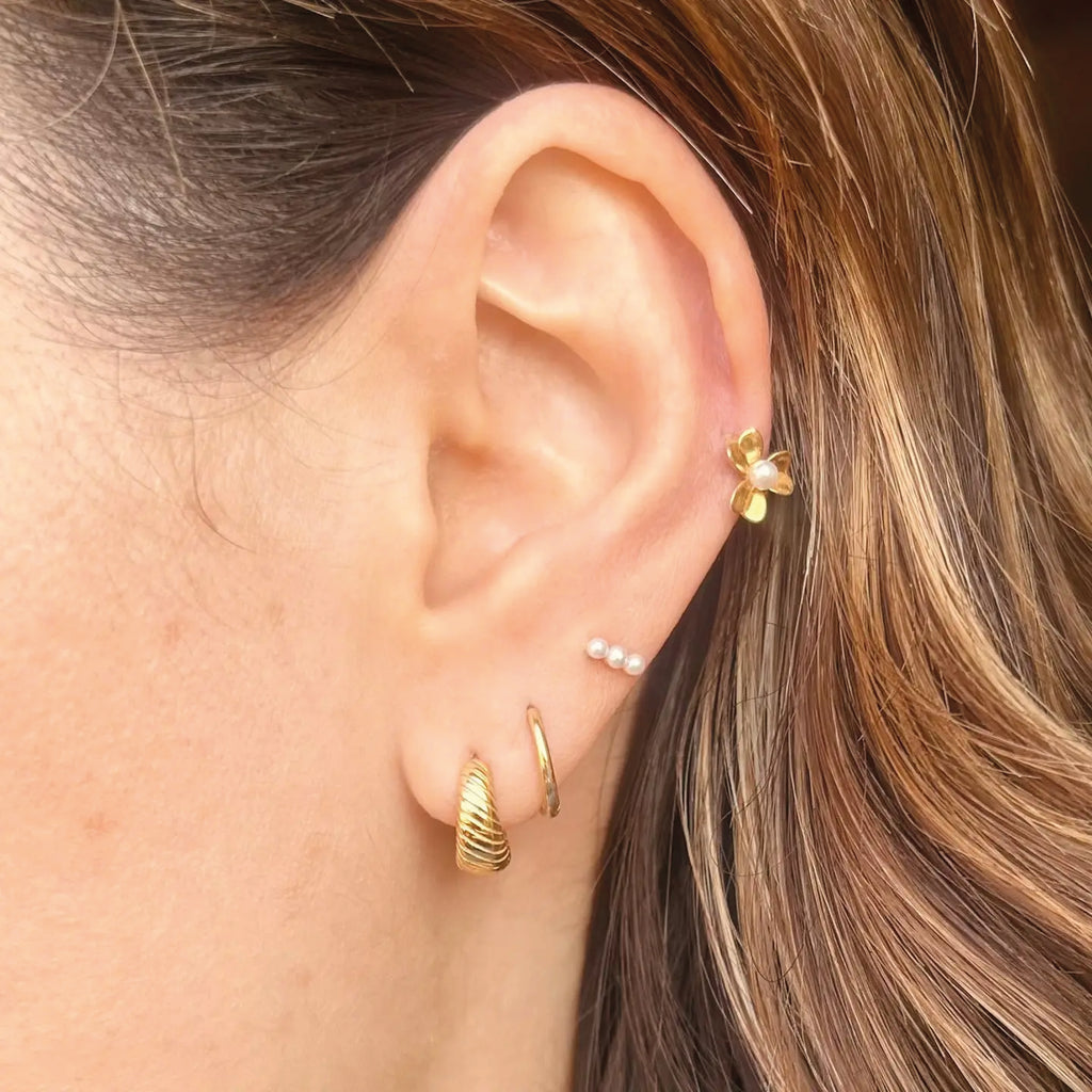 Pair of trio pearl stud earrings.
Silver Pearl Trio Stud Earrings - Jo And Co Silver Pearl Trio Stud Earrings