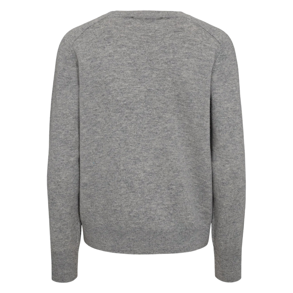 Grey melange sweater with long raglan sleeves, round neckline, ribbed trims and relaxed fit.
Sofie Schnoor Grey Melange Delia Knit - Jo And Co Sofie Schnoor Grey Melange Delia Knit - Sofie Schnoor