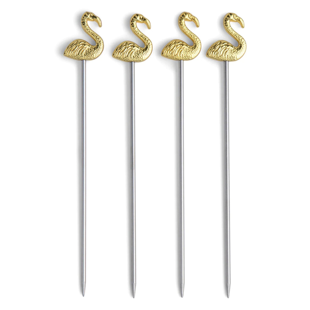 Set of 4 flamingo cocktail picks.
Lily Flamingo Cocktail Picks - Jo And Co Lily Flamingo Cocktail Picks - Designworks Ink