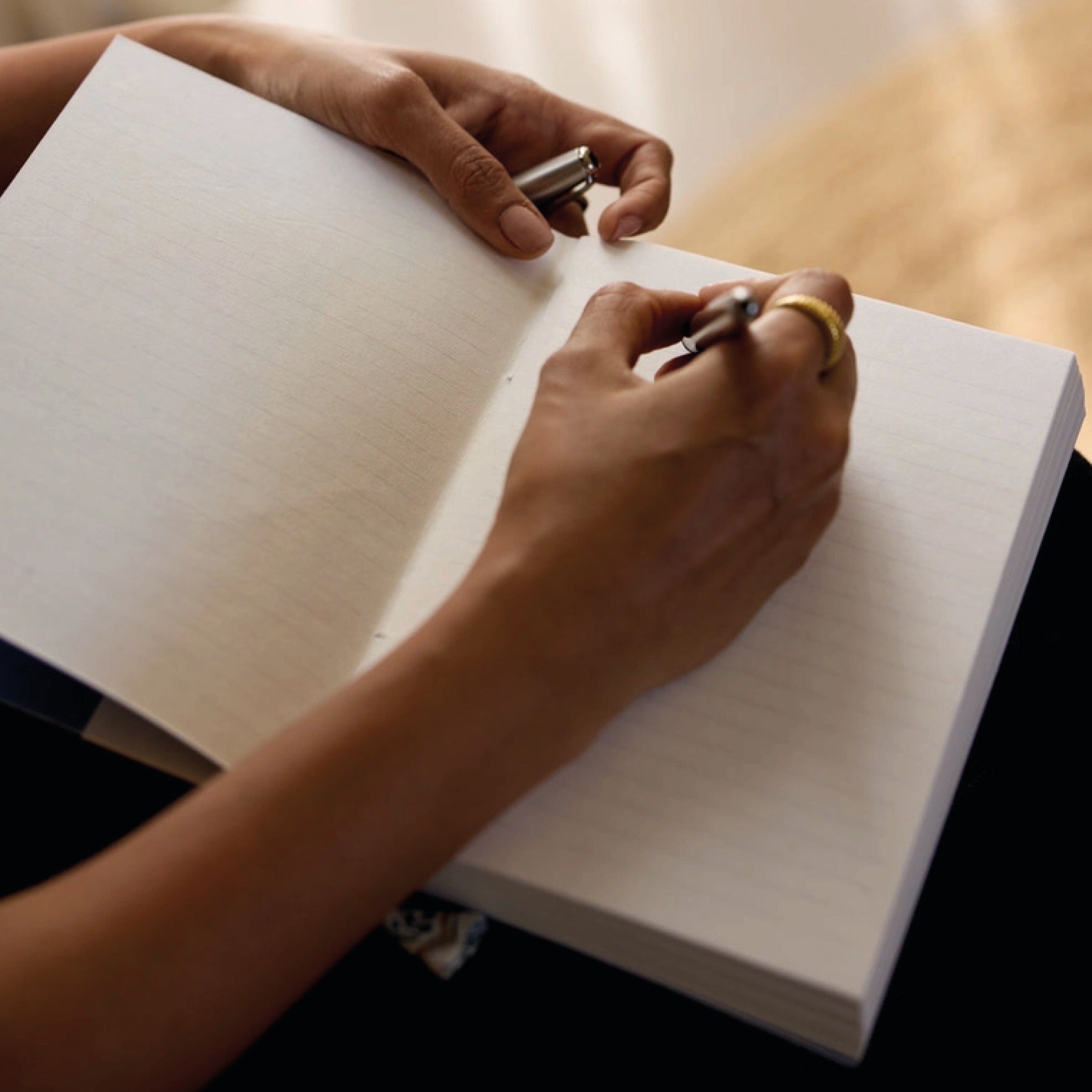 Trellis Indigo Block Printed Ruled Notebook Paper Mirchi – Jo & Co Home