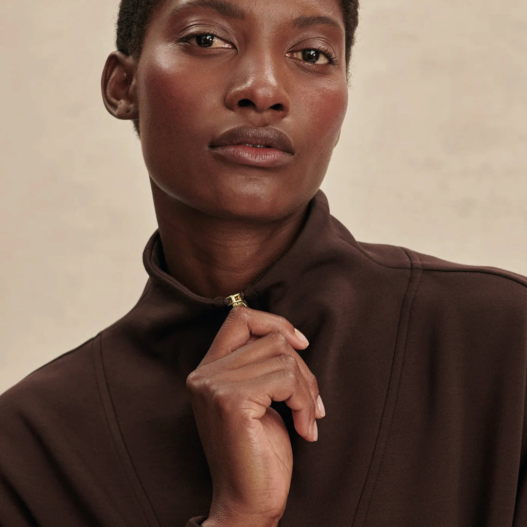 Varley Coffee Bean Hawley Half Zip Sweat - Jo And Co Varley Coffee Bean Hawley Half Zip Sweat - Varley