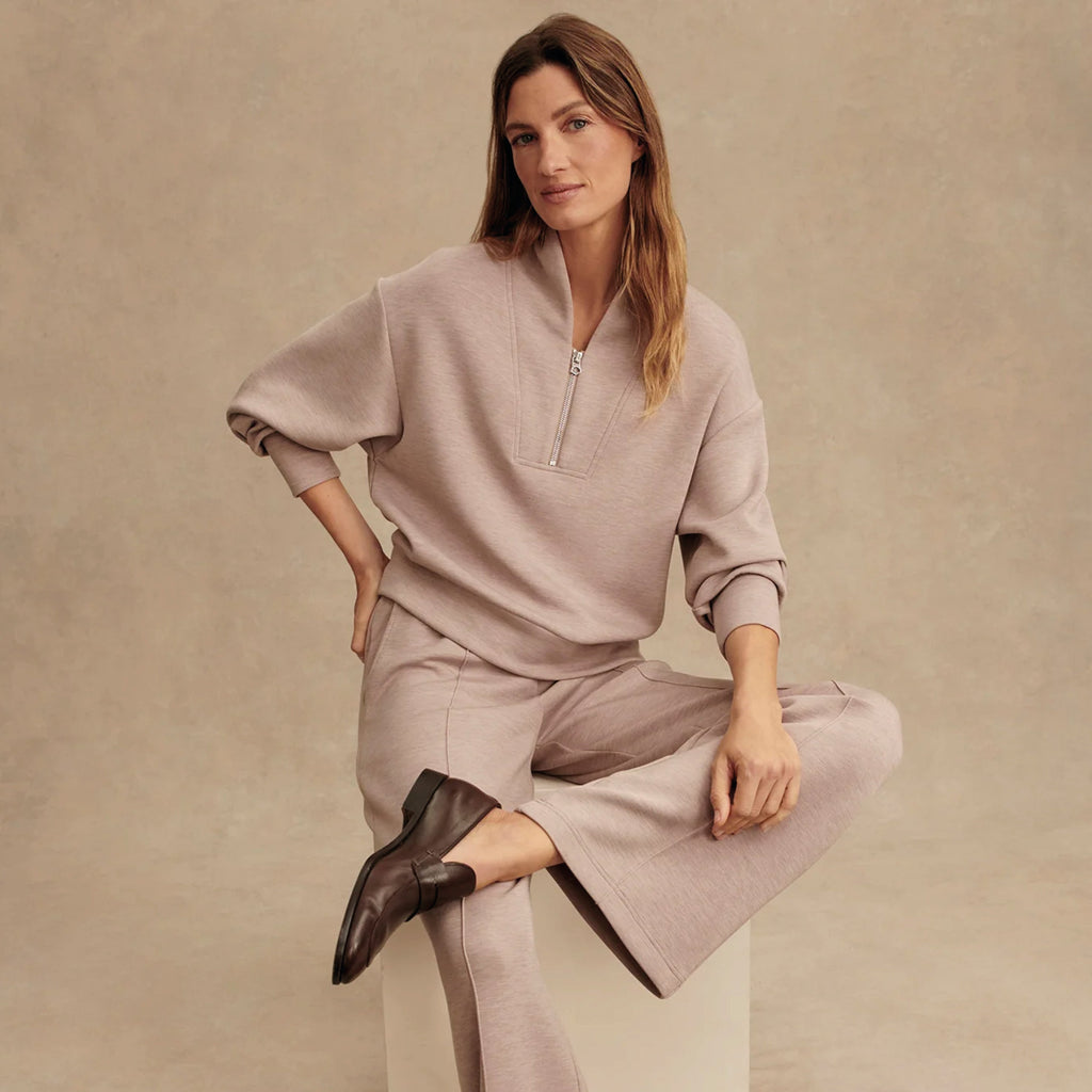 Varley Taupe Marl Wide Leg Pants - Jo And Co Varley Taupe Marl Wide Leg Pants - Varley