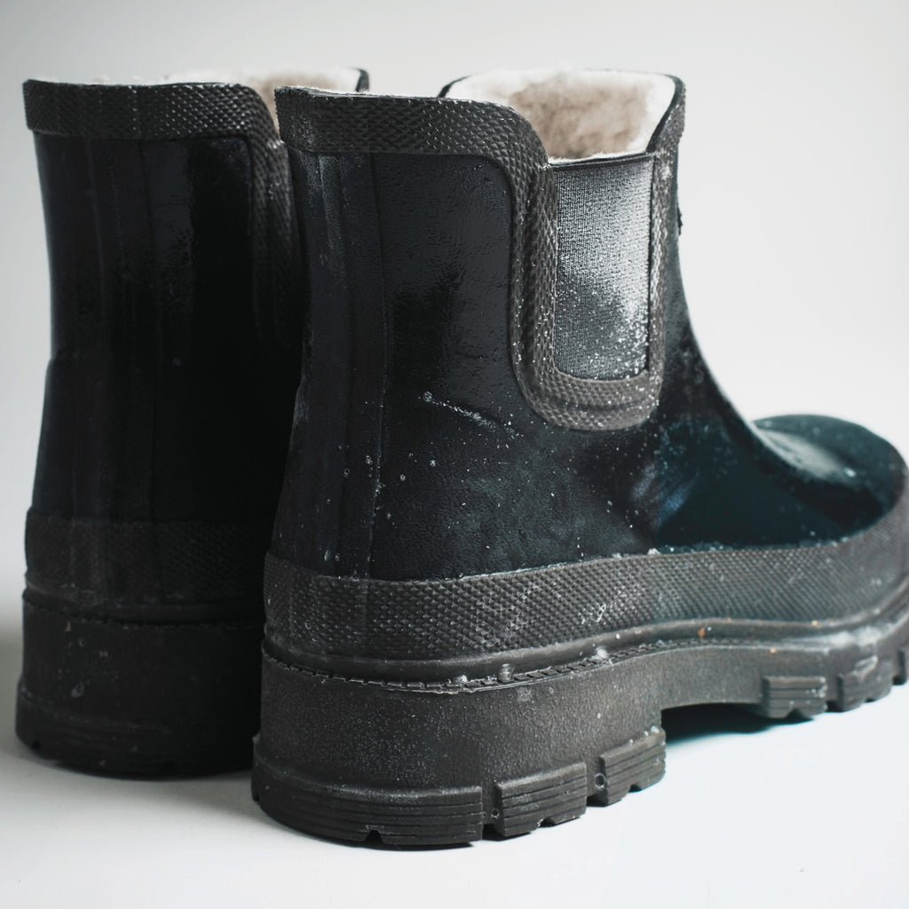 Woden Black Liv Warm Waterproof Rubber Boots - Jo And Co Woden Black Liv Warm Waterproof Rubber Boots - Woden