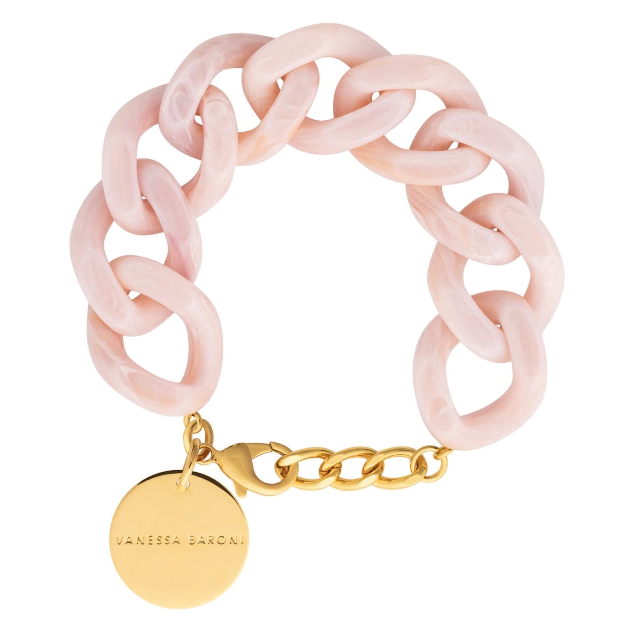 Vanessa Baroni Ivory Rose Marble Mini Flat Chain Bracelet – Jo & Co Home