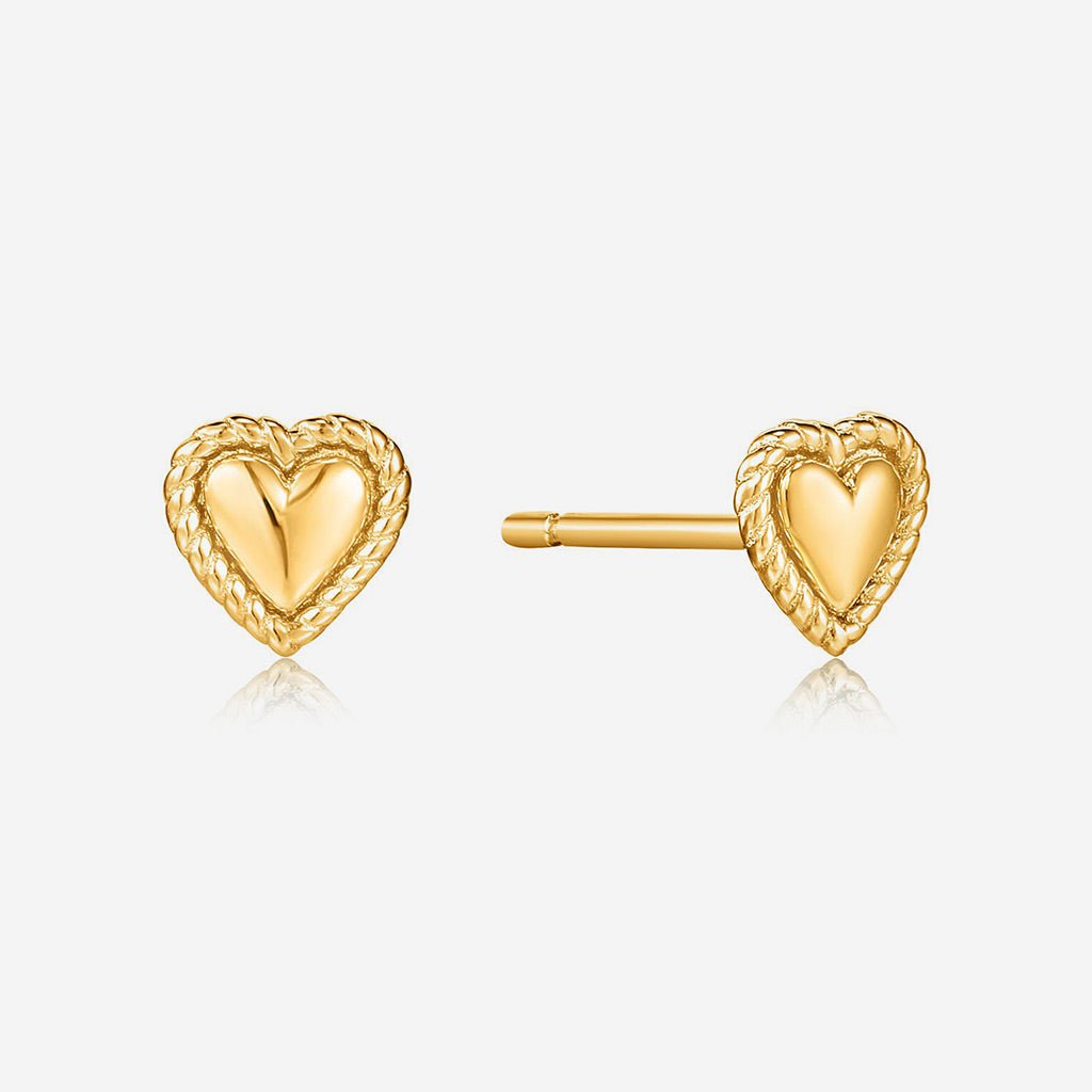 Ania Haie Gold Rope Heart Bar Stud Earrings - Jo & Co HomeAnia Haie Gold Rope Heart Bar Stud EarringsAnia Haie