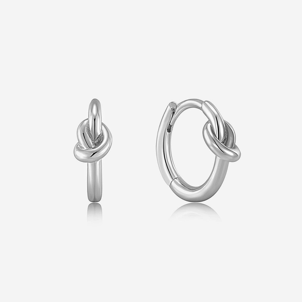 Ania Haie Silver Knot Huggie Hoop Earrings - Jo & Co Home