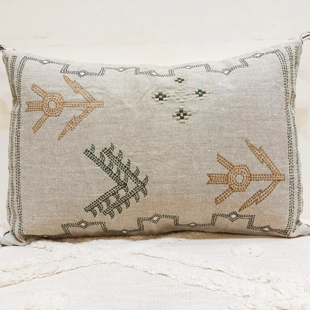 Cactus Silk Inspired Handmade Linen Cushion - Jo & Co Home