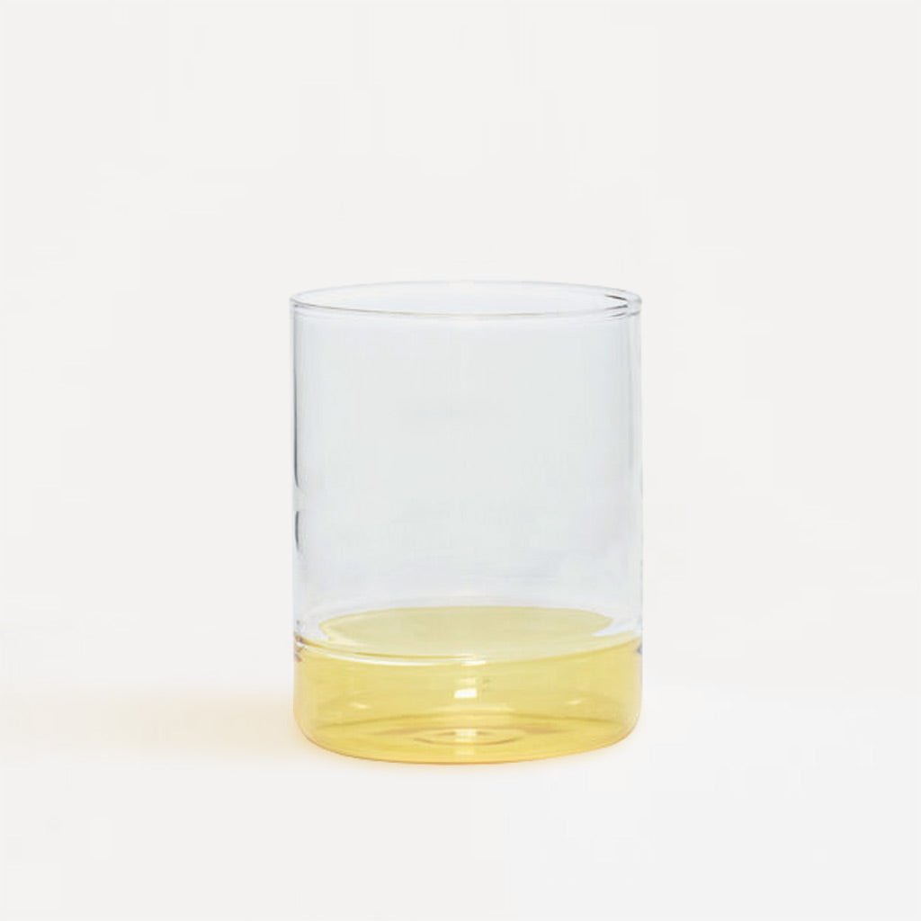 Clear Drinking Glass With Coloured Base - Jo & Co HomeClear Drinking Glass With Coloured BaseHubsch