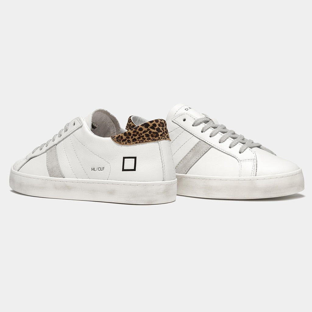 D.A.T.E Hill Low Calf White Leopard Sneakers - Jo & Co Home