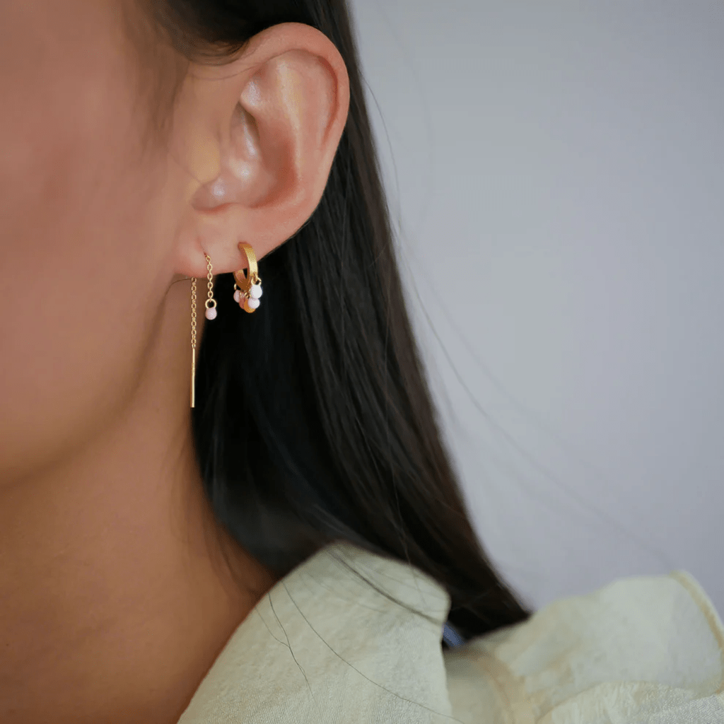 Enamel Copenhagen Bubblegum Rainbow Gold Hoop earrings - Jo & Co Home