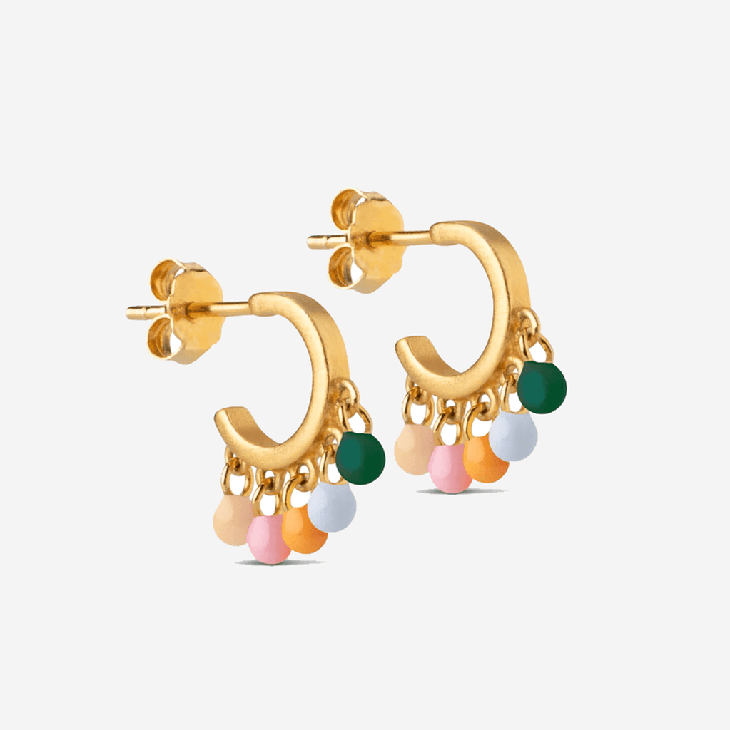 Enamel Copenhagen Dreamy Rainbow Gold Hoop Earrings - Jo & Co Home