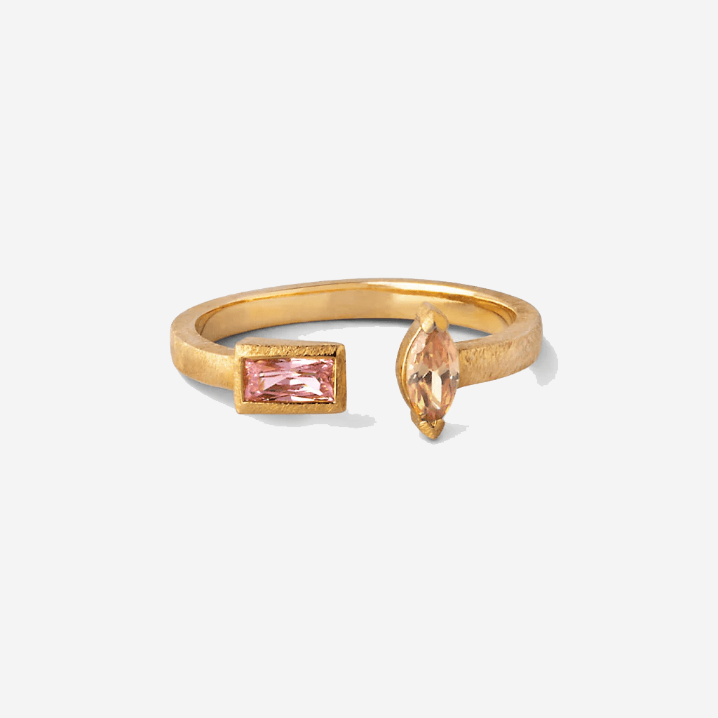 Enamel Copenhagen Light Pink & Peach Isolde Gold Ring - Jo & Co Home