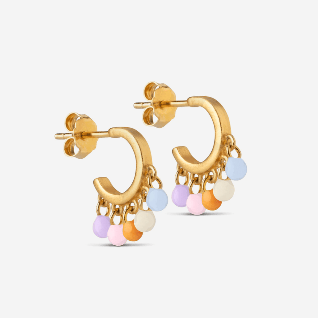Enamel Copenhagen Ocean Rainbow Gold Hoop Earrings - Jo & Co Home