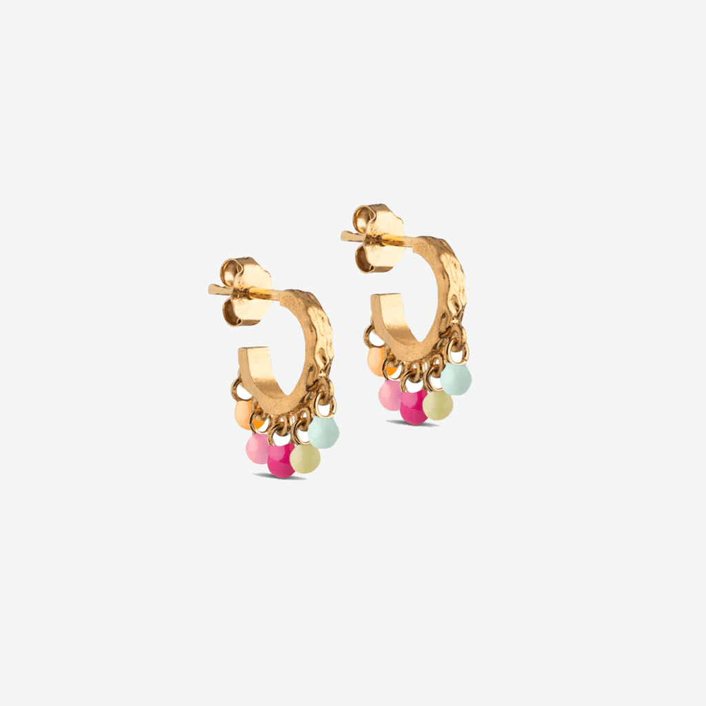 Enamel Copenhagen Rainbow Astrid Gold Hoop Earrings - Jo & Co Home