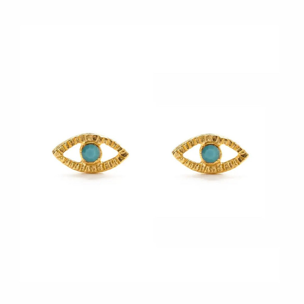 Eye Of Protection Turquoise Stud Earrings - Jo & Co Home