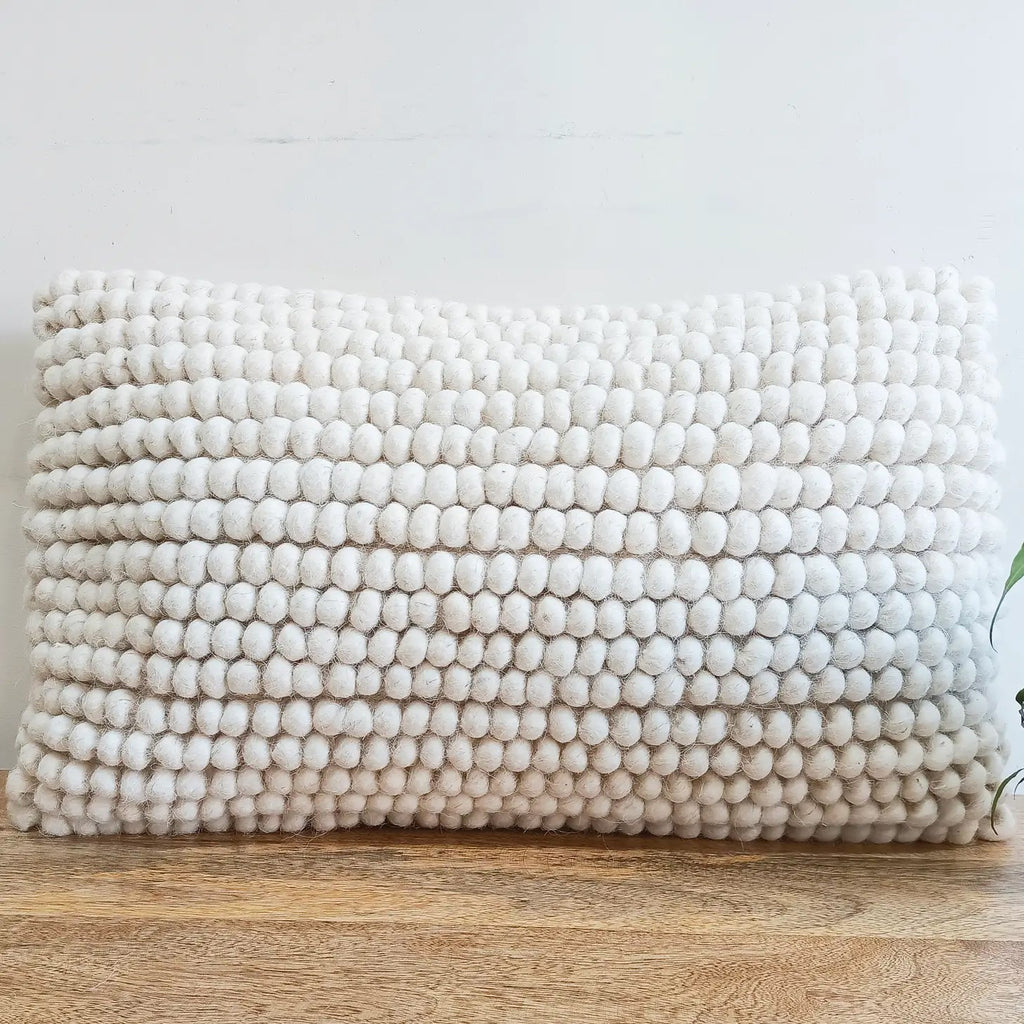 Natural Wool Lumbar Cushion - Jo & Co Home