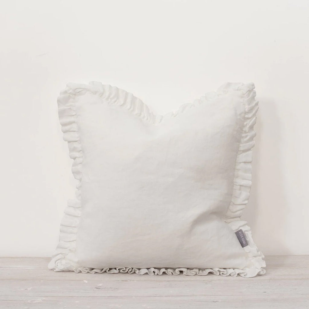 Oli Ruffle White Cushion - Jo & Co HomeOli Ruffle White CushionMorgan Wright5060919891620