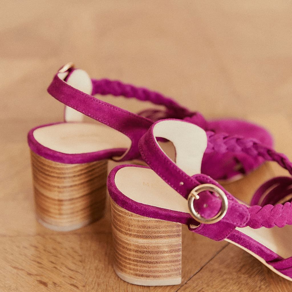 Petite Mendigote Purple Mendy Heeled Sandals - Jo & Co Home