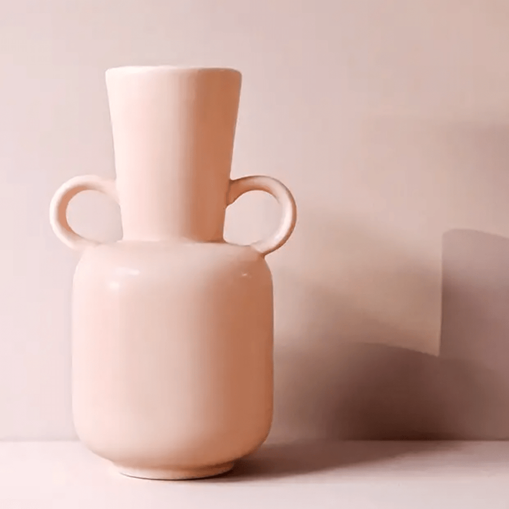Pink Ceramic Vase with Handles - Jo & Co HomePink Ceramic Vase with HandlesLisa Angel
