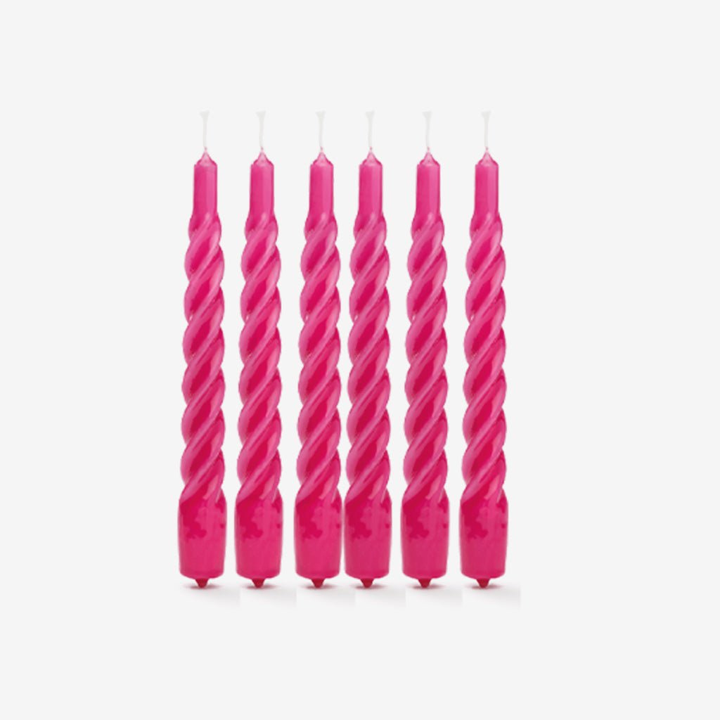 Pink Twisted Candles - Set Of 6 - Jo & Co Home