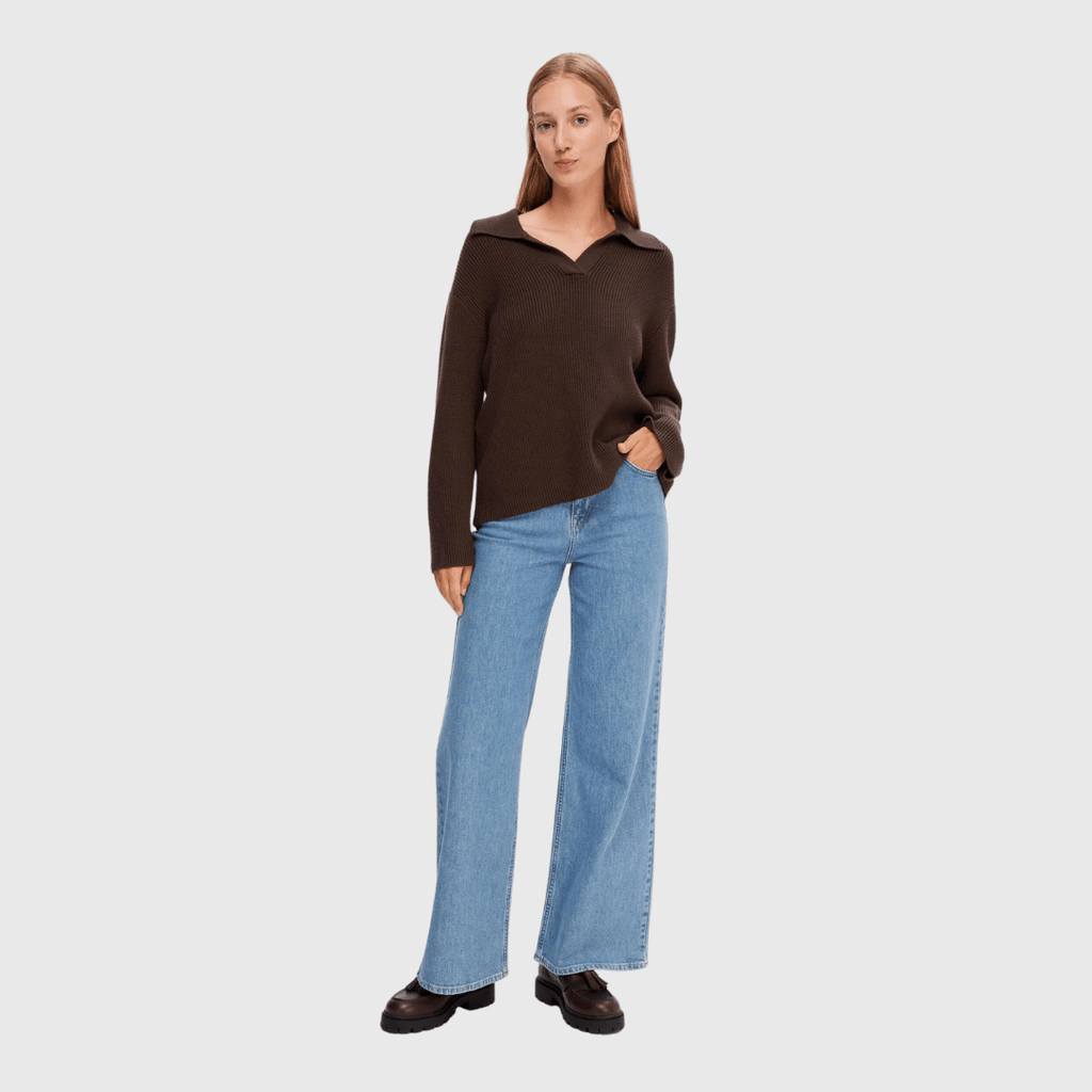 Selected Femme Eloise-Erin High Waisted Mid Blue Jeans - Jo & Co Home
