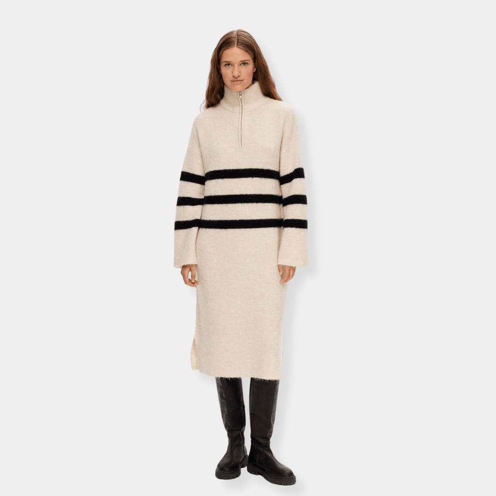 Selected Femme Maline Birch Stripe Knit Dress - Jo & Co Home
