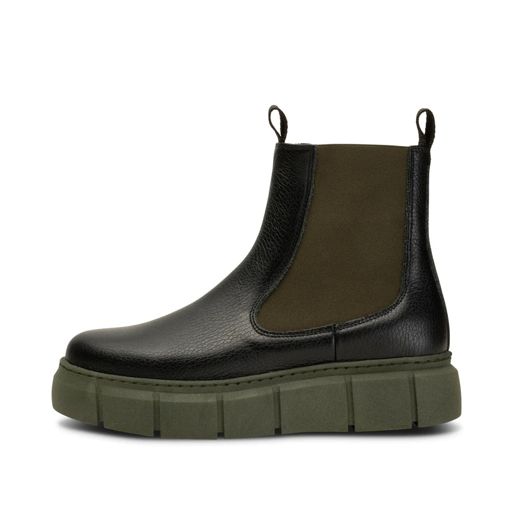 Shoe The Bear Tove Black & Khaki Leather Chelsea Boots - Jo & Co Home