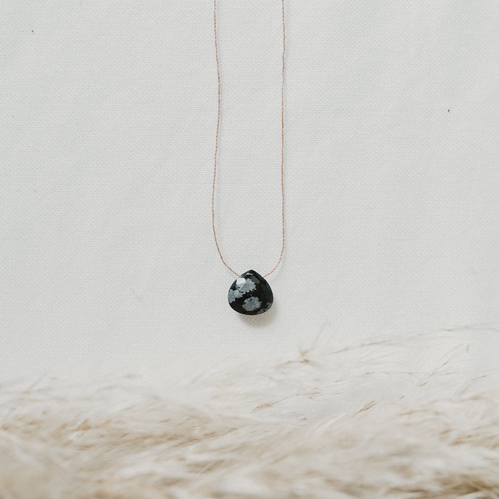 Wanderlust Life Black Obsidian Fine Cord Necklace - Jo & Co Home