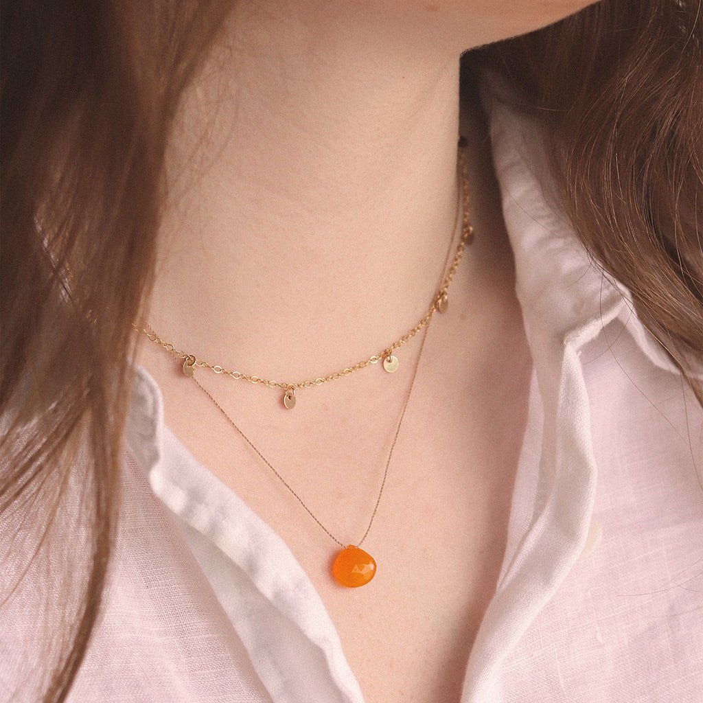 Wanderlust Life Orange Chalcedony Fine Cord Necklace - Jo & Co Home