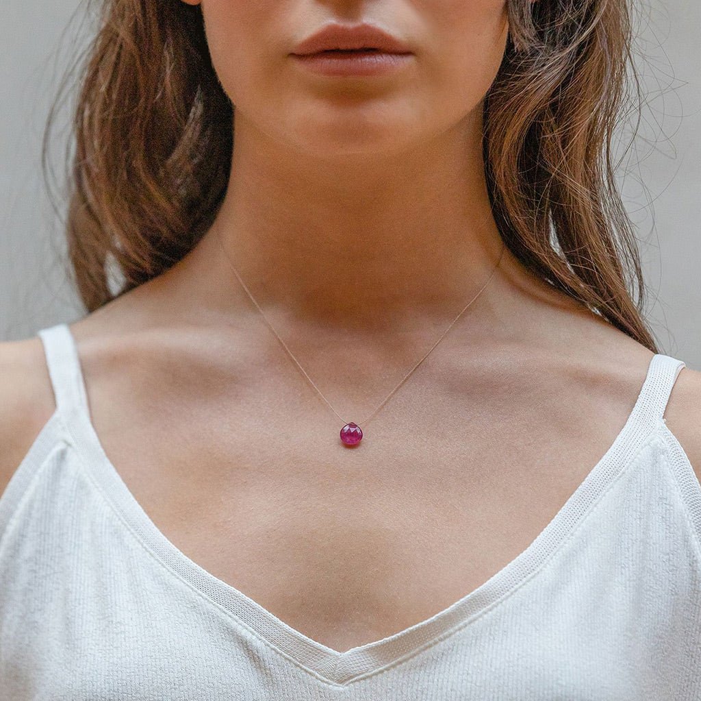 Wanderlust Life September Birthstone Pink Sapphire Fine Cord Necklace - Jo & Co Home